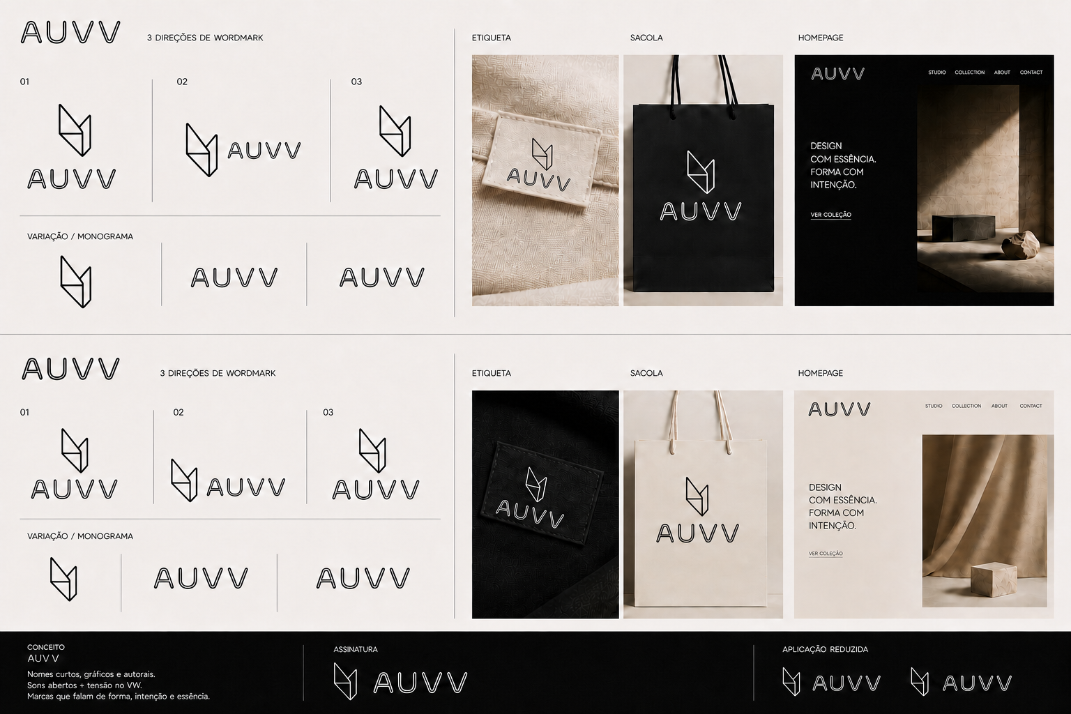 Prancha editorial da identidade AUVV