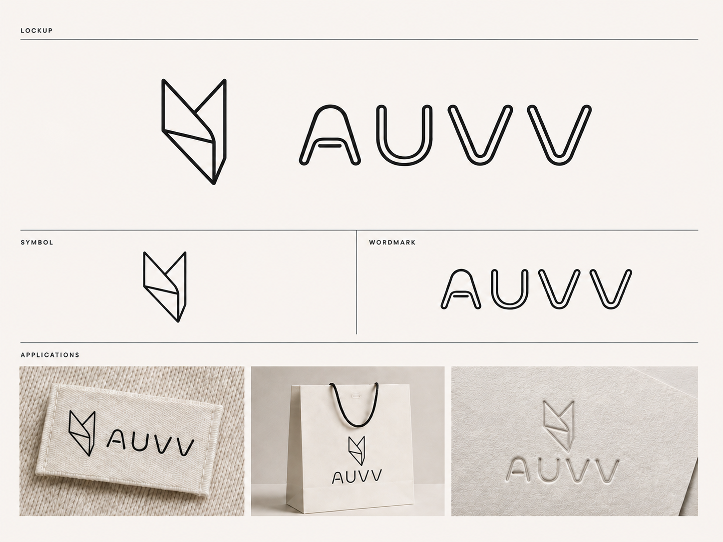 Sistema de assinatura AUVV com símbolo e wordmark